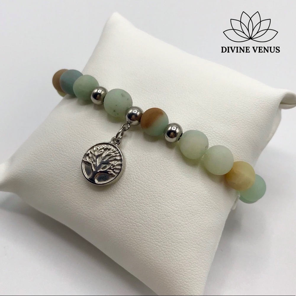 Amazonite Tree of Life Stretch Bracelet - Picture 6 of 8